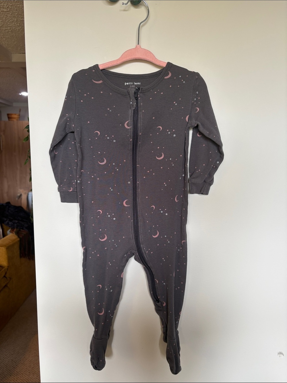 Petit Lem Moon & Stars Footed Sleeper 12m